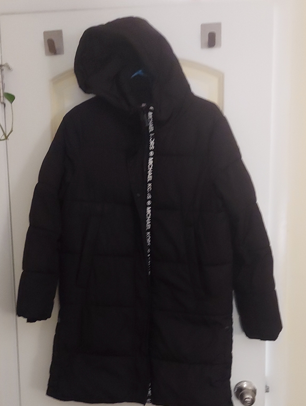 MICHAEL Michael Kors Black Hooded Long Puffer Coat
